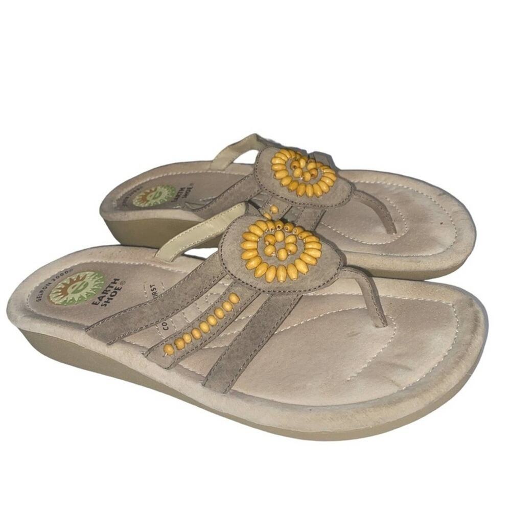 Earth Origins Women's Luca‎ T-Strap White Leather Women's  Gelron 2000 Sandals